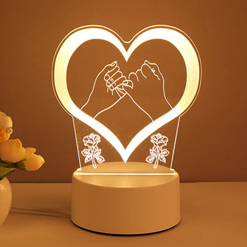 3D Acryl LED Neon Lamp – USB Nachtlamp voor Home & Room Decor | Uniek Cadeau voor Valentijnsdag