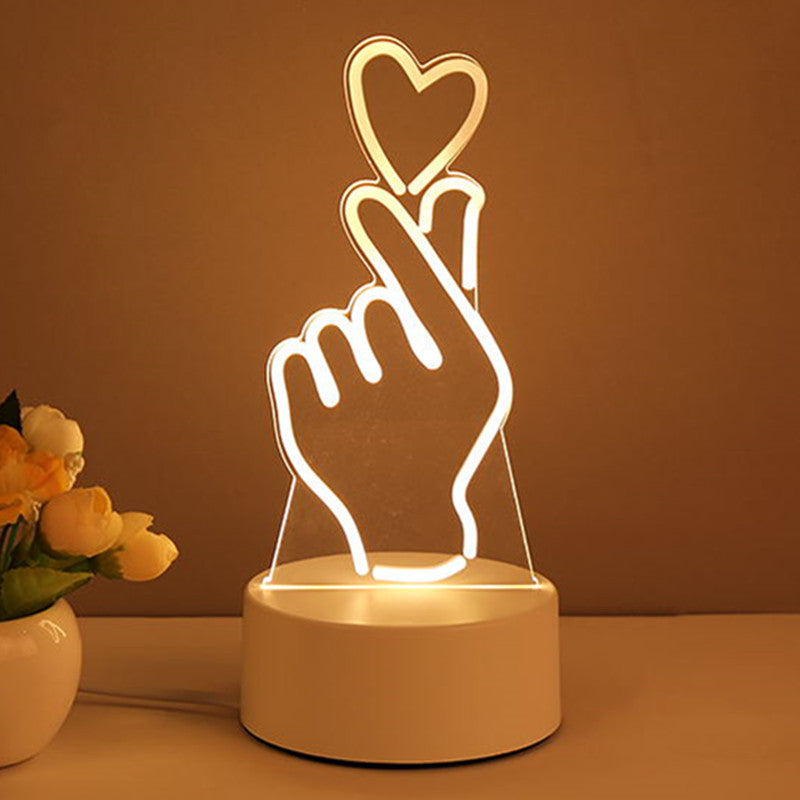 3D Acryl LED Neon Lamp – USB Nachtlamp voor Home & Room Decor | Uniek Cadeau voor Valentijnsdag