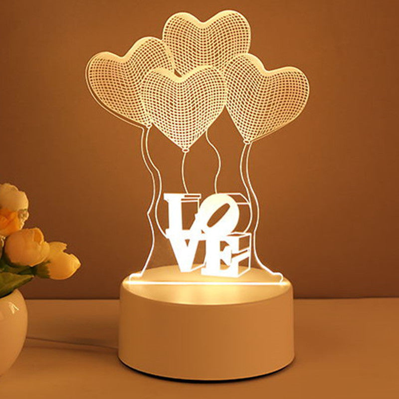 3D Acryl LED Neon Lamp – USB Nachtlamp voor Home & Room Decor | Uniek Cadeau voor Valentijnsdag